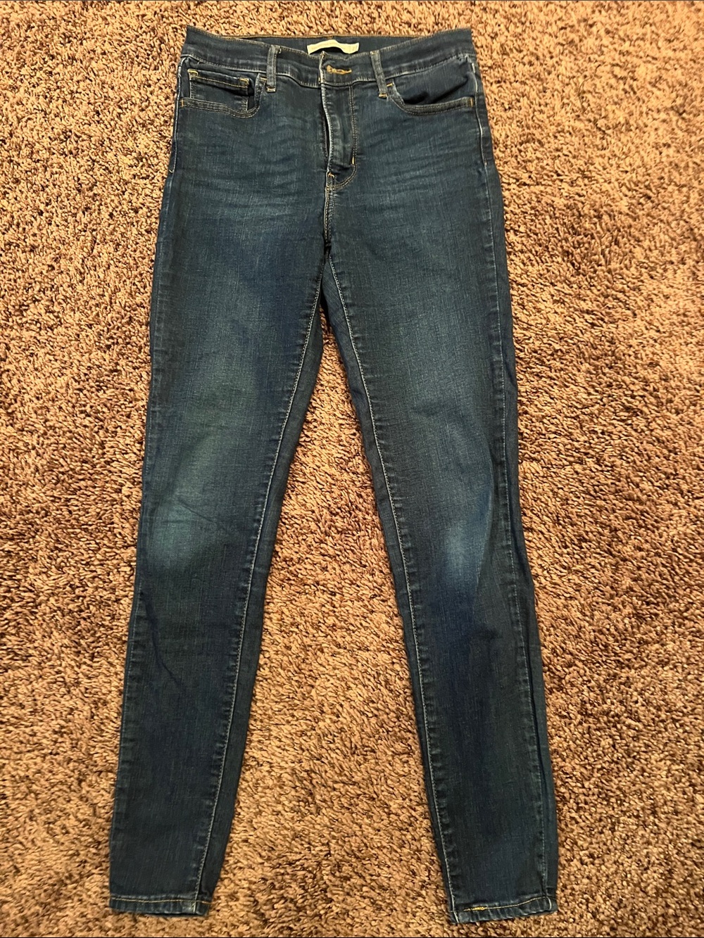 Women's Dark Blue Skinny Jeans - Stretch Denim